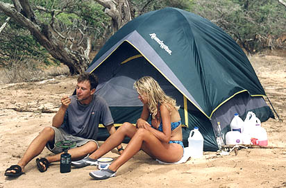 Camping on Kawakiu Beach